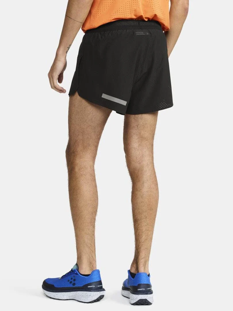 Men's Pro Hypervent Split Running Shorts 2 - Black - Image 2