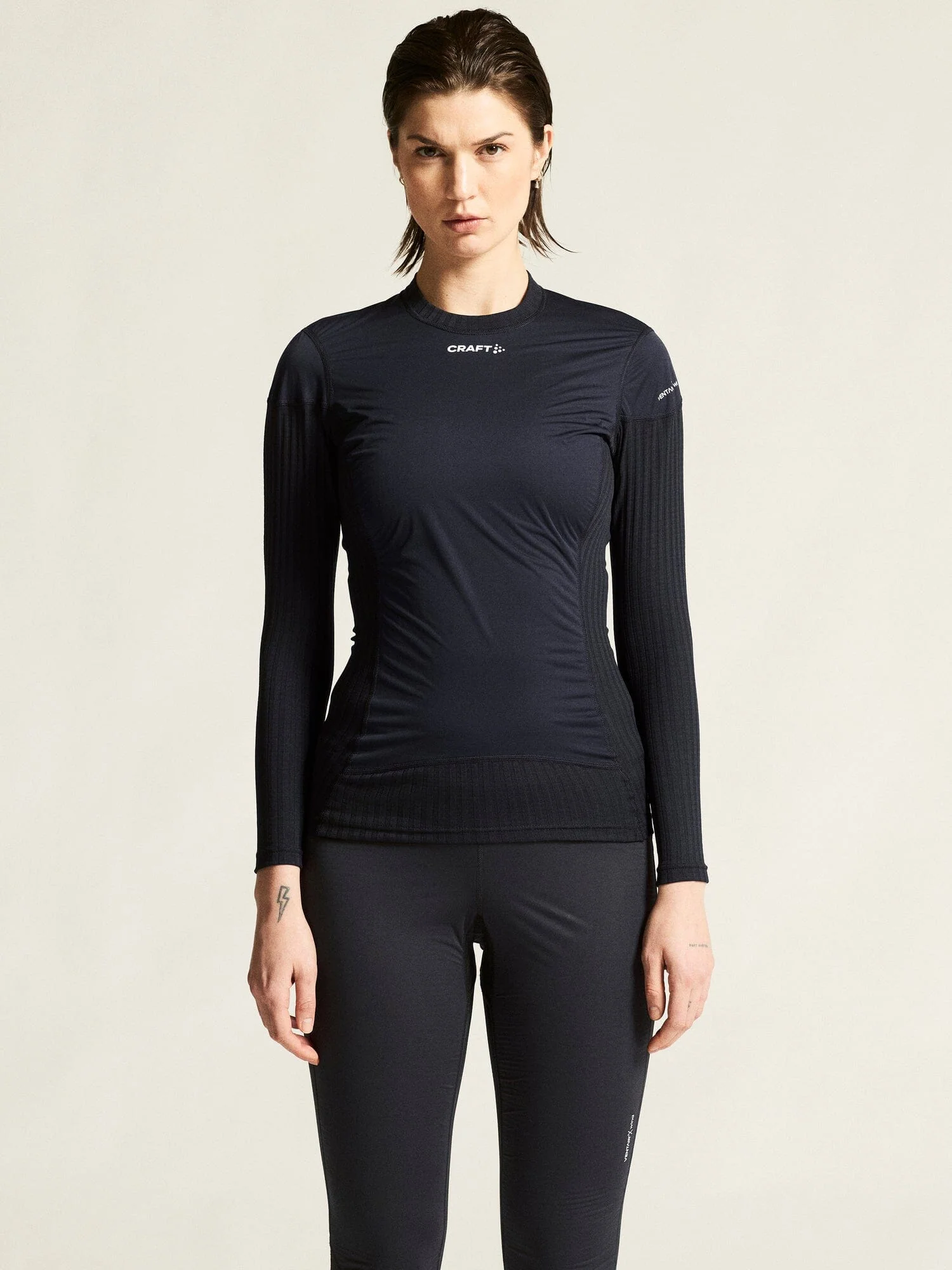 Women's Active Extreme X Wind  Baselayer - Black/Granite - Image 3