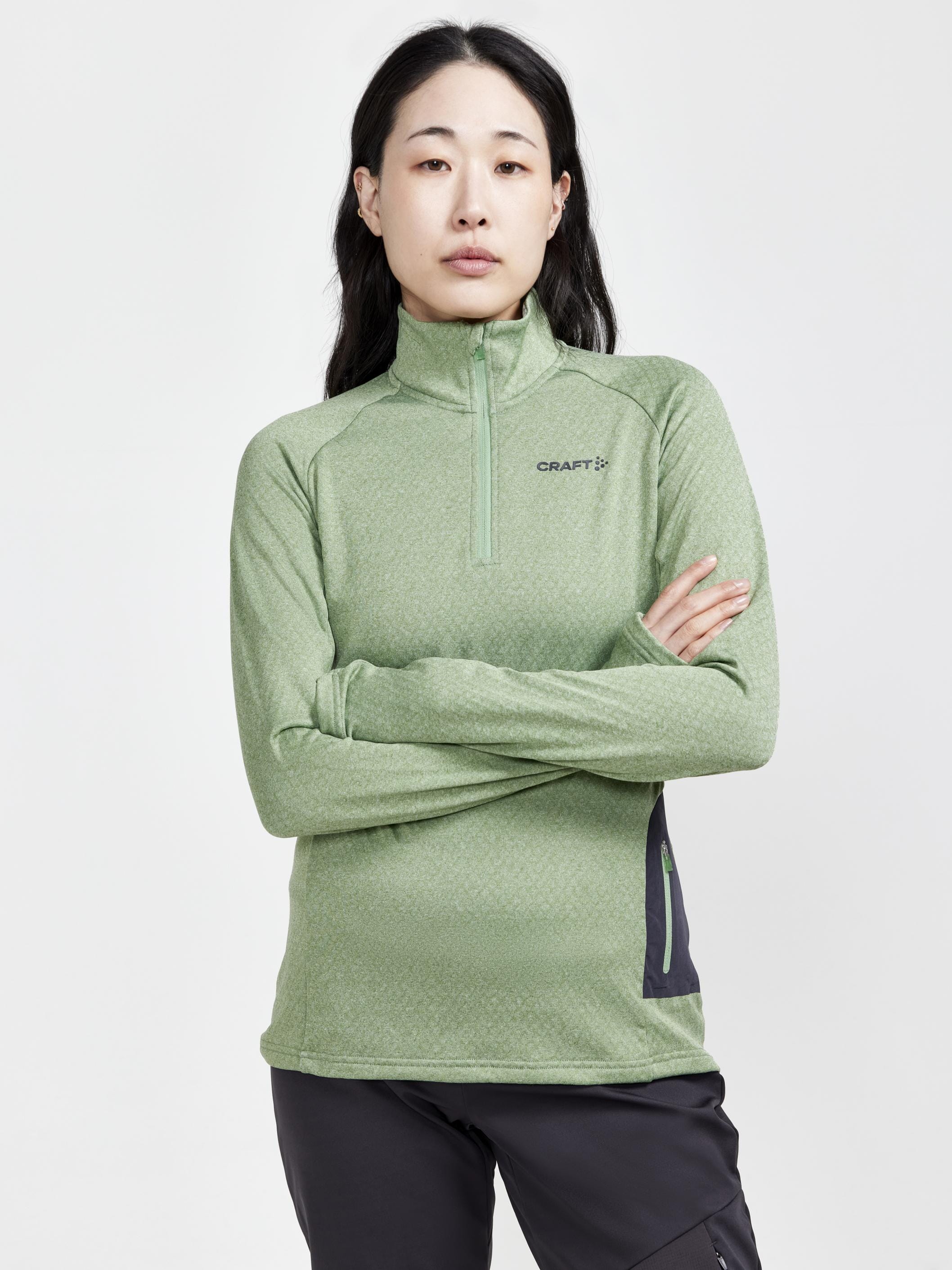 Women's Core Trim Thermal Midlayer - JADE-MELANGE